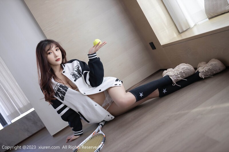 陆萱萱 网球主题拍 简约网球服 白色内衣 柔美多姿的身姿妖艳动人[81P/828M]