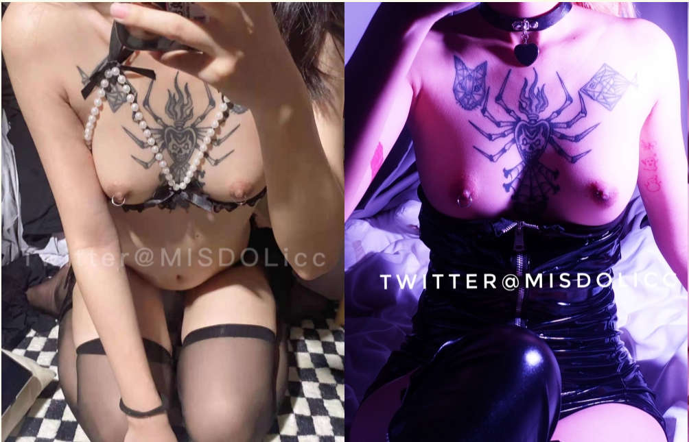 推特刺青暗黑系，可欲可甜极品福利姬【MISDOLICC】私拍