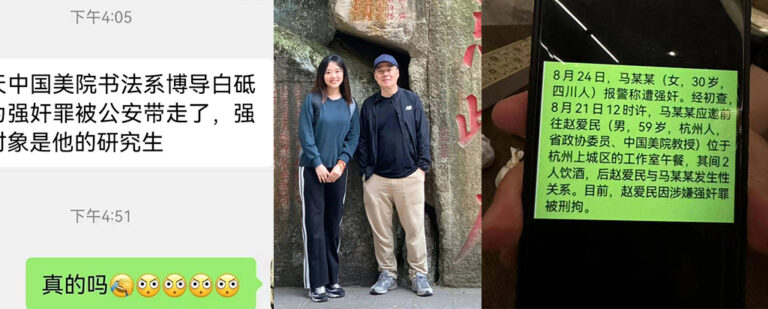 中国美院教授博导赵爱民酒后猥亵班内女研究生被警方带走