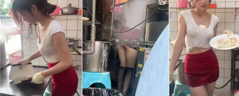 真就是流量密码？广东中山南头肠粉店老板娘包臀裙黑丝上阵