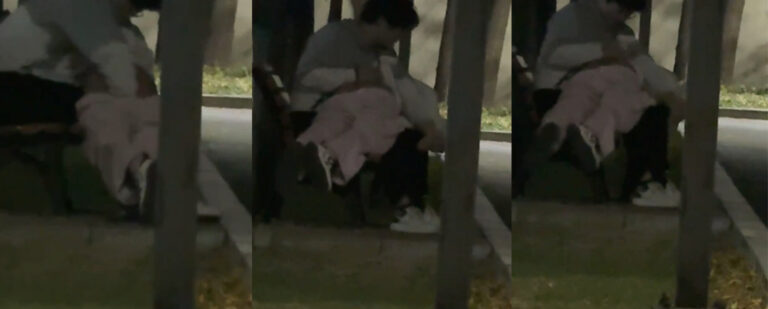 学校就是旅馆！沈阳医学院大学生情侣校内公园打屁屁