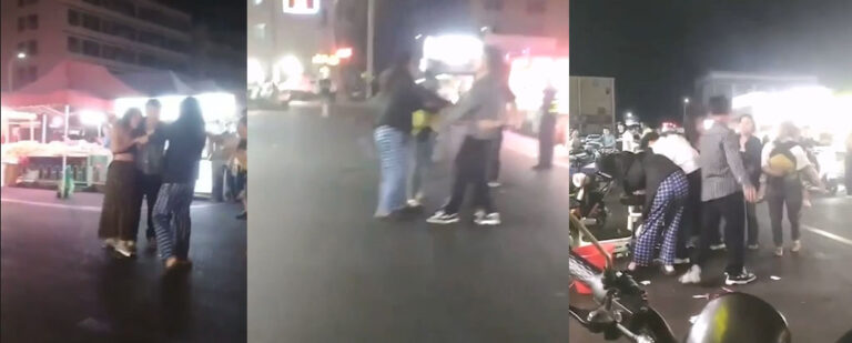 广东珠海街头上演名场面原配亲友团当街抓小三