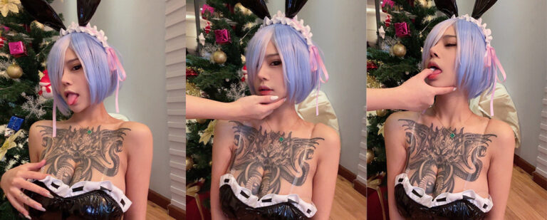 微博推特文身巨乳模特白鹿deerwhite兔女郎主题coser写真福利