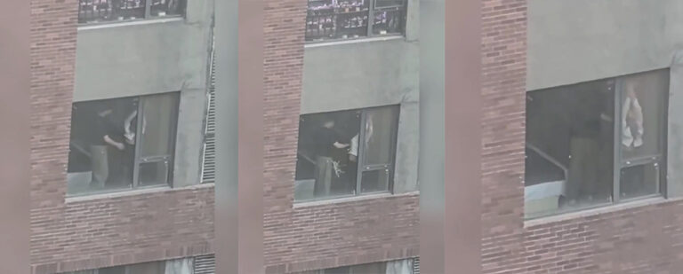 年轻就是会玩！情侣阳台大玩SM不拉窗帘被看光小皮鞭真有劲