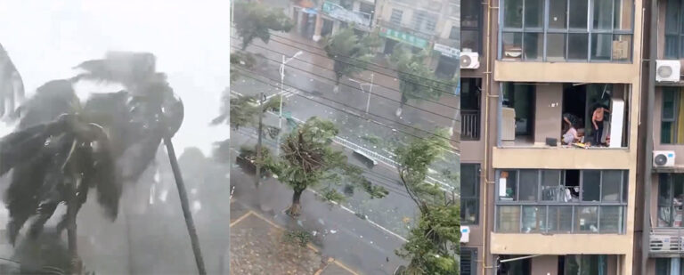17级台风摩羯登陆海南两广大面积受灾阳台都被吹没了现场直击