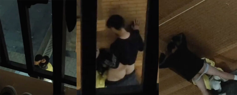 广西建设职业技术学院大学生情侣校园野战女友蹲地口交