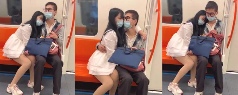 还得是沪爷会玩！上海肇嘉浜地铁站惊现情侣地铁上打飞机