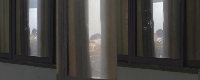 某大学研习室惊现在校生情侣野战不拉窗帘被校友全程记录