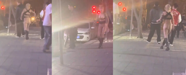 一言不合就脱衣？酒吧门口渣男被怼妖娆女子现场脱衣怒斥众人