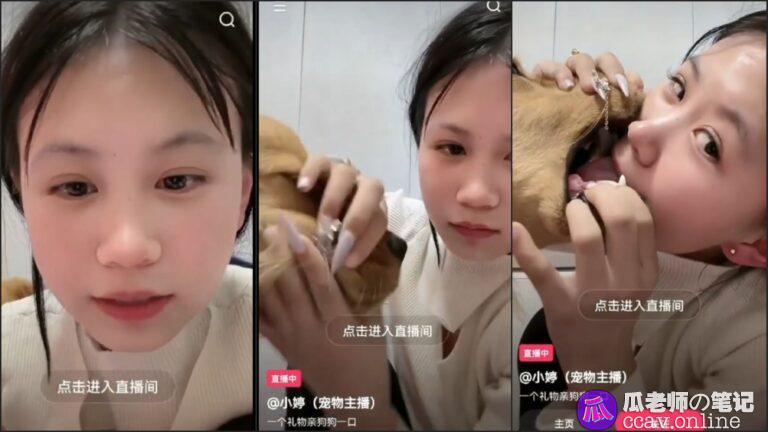 重口慎点抖音宠物博主小婷和宠物互动被秒封