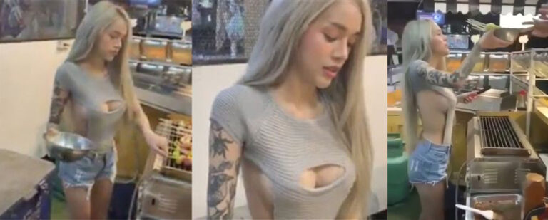 泰国夜市最美烤肉店极品纹身老板娘光速下海捞金