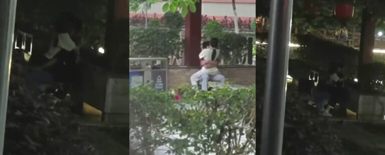 后生仔真劲啊！广东食品药品职业学院大学生情侣校内花园野战被校友疯传