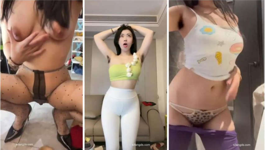 【抖音】一字马绝活御姐『毛毛大王耶』性感丝袜紧身裤脱衣舞