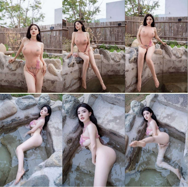 初代网红鼻祖，秀人网极品模特【潘娇娇】800R福利，温泉池中水波荡(13V)