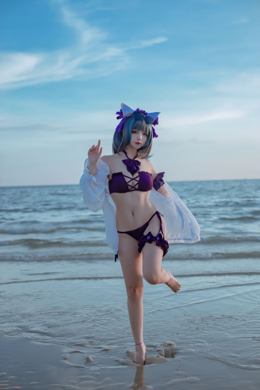 二佐Nisa – NO.190 碧蓝航线-柴郡泳装